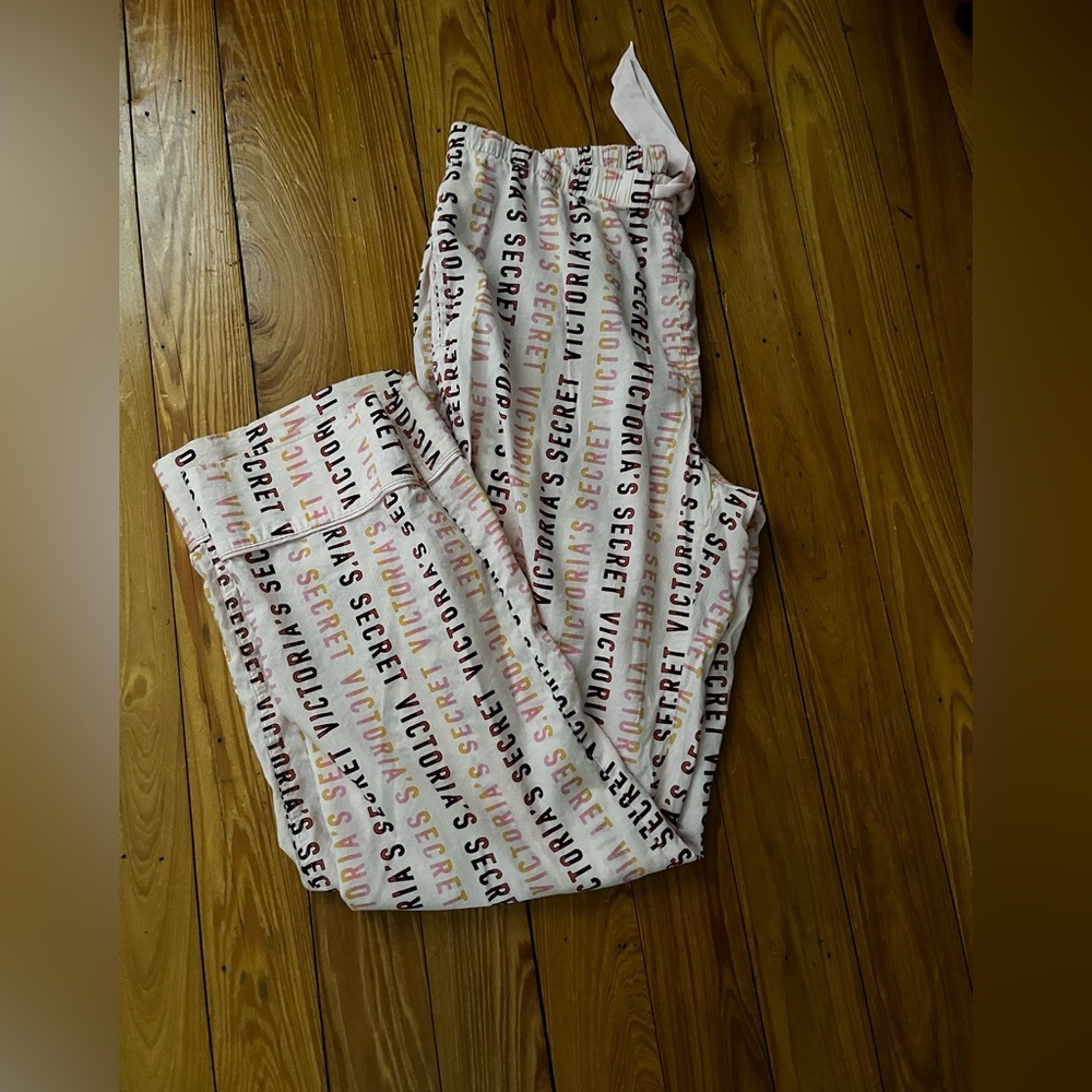 Victoria’s Secret Pink Pajama Bottom With Pink Satin Sash Tie